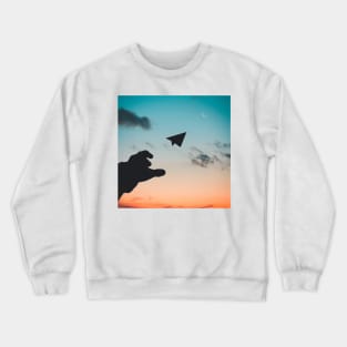 Silhouette of Paper Plane Crewneck Sweatshirt